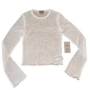 NWT Brixton Sheer Off White Long Sleeve Knit Top Women's Size Small S